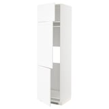 METOD High cab f fridge/freezer w 3 doors, white Enköping/white wood effect, 60x60x220 cm