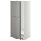 METOD High cabinet for fridge/freezer, white/Bodbyn grey, 60x60x140 cm