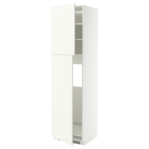 White METOD kitchen cabinet with shelves, minimalist design.