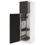 METOD High cabinet with cleaning interior, white/Nickebo matt anthracite, 60x60x200 cm