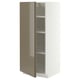 METOD High cabinet with shelves, white/VOXTORP high-gloss dark grey-brown vertical, 60x60x140 cm