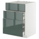 METOD / MAXIMERA Base cab f hob/int extractor w drw, white/Kallarp high-gloss dark grey-green, 60x60 cm
