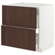 METOD / MAXIMERA Base cab f hob/int extractor w drw, white/Sinarp brown, 80x60 cm