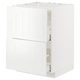 METOD / MAXIMERA Base cab f hob/int extractor w drw, white/Stensund white, 60x60 cm