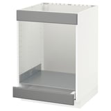 METOD / MAXIMERA Base cab for hob+oven w drawer, white/Bodbyn grey, 60x60 cm