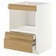 METOD / MAXIMERA Base cabinet f built-in appliances, white/Voxtorp oak effect, 60x60 cm