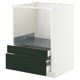 METOD / MAXIMERA Base cabinet f combi micro/drawers, white/Havstorp deep green, 60x60 cm