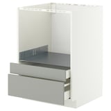 METOD / MAXIMERA Base cabinet f combi micro/drawers, white/Havstorp light grey, 60x60 cm