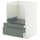 METOD / MAXIMERA Base cabinet f combi micro/drawers, white/Nickebo matt grey-green, 60x60 cm