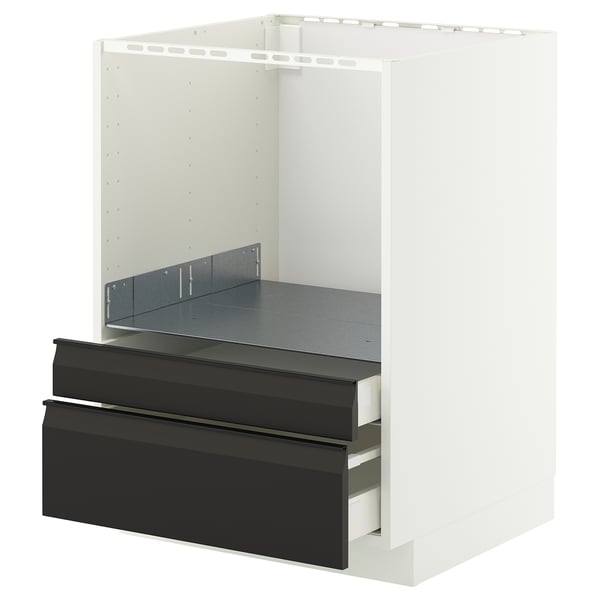 METOD / MAXIMERA Base cabinet f combi micro/drawers, white/Upplöv matt anthracite, 60x60 cm