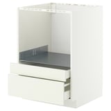 METOD / MAXIMERA Base cabinet f combi micro/drawers, white/Vallstena white, 60x60 cm