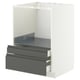 METOD / MAXIMERA Base cabinet f combi micro/drawers, white/Voxtorp dark grey, 60x60 cm
