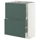 METOD / MAXIMERA Base cabinet with 2 drawers, white/Aspudden dark grey-green, 60x37 cm