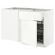 METOD / MAXIMERA Corner base cab w drawer and p-out, white/Stensund white, 128x68 cm