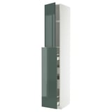 METOD / MAXIMERA Hc w p-o func 1dr/4drw, white/Kallarp high-gloss dark grey-green, 40x60x240 cm