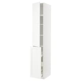 METOD / MAXIMERA Hc w p-o func 3drw/1dr/2shlv, white Enköping/white wood effect, 40x60x240 cm