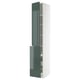 METOD / MAXIMERA Hc w p-o func 3drw/1dr/2shlv, white/Kallarp high-gloss dark grey-green, 40x60x240 cm