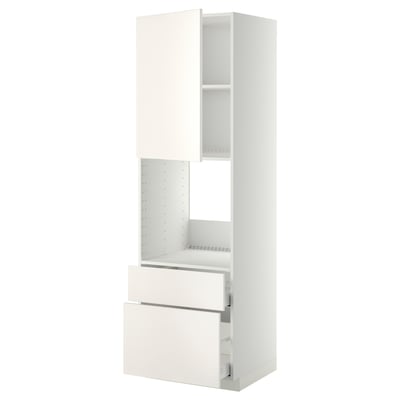 METOD / MAXIMERA Hi cab f ov w dr/2 frnt/1 m/1 h drw, white/Veddinge white, 60x60x200 cm
