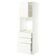 METOD / MAXIMERA High cab f oven w door/3 drawers, white/Aspudden matt white, 60x60x200 cm