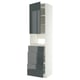 METOD / MAXIMERA High cabinet f built-in appliances, white/Kallarp high-gloss dark grey-green, 60x60x240 cm