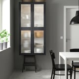 METOD Wall cab horiz gls door w push-open, white/Hejsta anthracite reeded glass, 80x40 cm