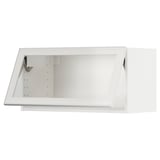 METOD Wall cab horiz gls door w push-open, white/Hejsta white clear glass, 80x40 cm