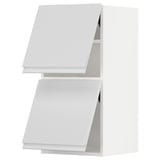METOD Wall cabinet horizontal w 2 doors, white/Voxtorp high-gloss/white, 40x80 cm