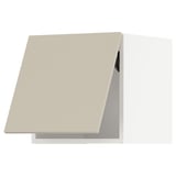 METOD Wall cabinet horizontal w push-open, white/Havstorp beige, 40x40 cm