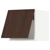 METOD Wall cabinet horizontal w push-open, white/Sinarp brown, 40x40 cm