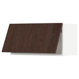 METOD Wall cabinet horizontal w push-open, white/Sinarp brown, 80x40 cm