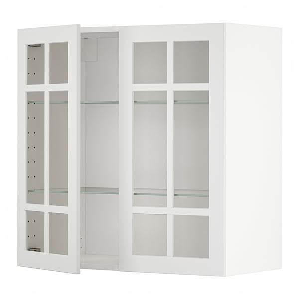 Auroch Van toepassing zijn scheerapparaat METOD Wall cabinet w shelves/2 glass drs, white/Stensund white, 80x80 cm -  IKEA Switzerland