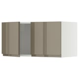 METOD Wall cabinet with 2 doors, white/Voxtorp high-gloss dark grey-brown, 80x40 cm