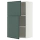 METOD Wall cabinet with shelves/2 doors, white/Aspudden dark grey-green, 60x100 cm