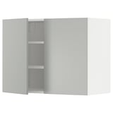 METOD Wall cabinet with shelves/2 doors, white/Havstorp light grey, 80x60 cm