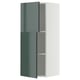 METOD Wall cabinet with shelves/2 doors, white/Kallarp high-gloss dark grey-green, 40x100 cm
