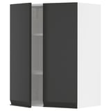 METOD Wall cabinet with shelves/2 doors, white/Upplöv matt anthracite, 60x80 cm