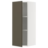 METOD Wall cabinet with shelves, white/Havstorp brown-beige, 40x100 cm