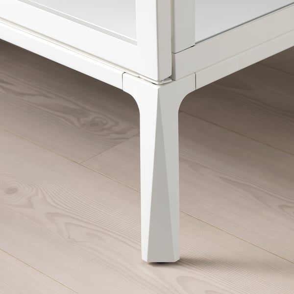 MILSBO Glass-door cabinet, white, 101x100 cm