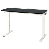 MITTZON Table top, black stained/ash veneer, 120x48 cm
