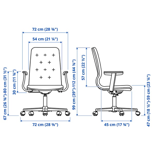 MULLFJÄLLET Conference chair with castors, Naggen beige