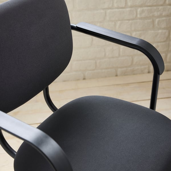MULLSJÖ Desk and chair, oak veneer/dark grey