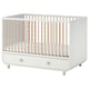 MYLLRA Cot with drawer, white, 70x140 cm