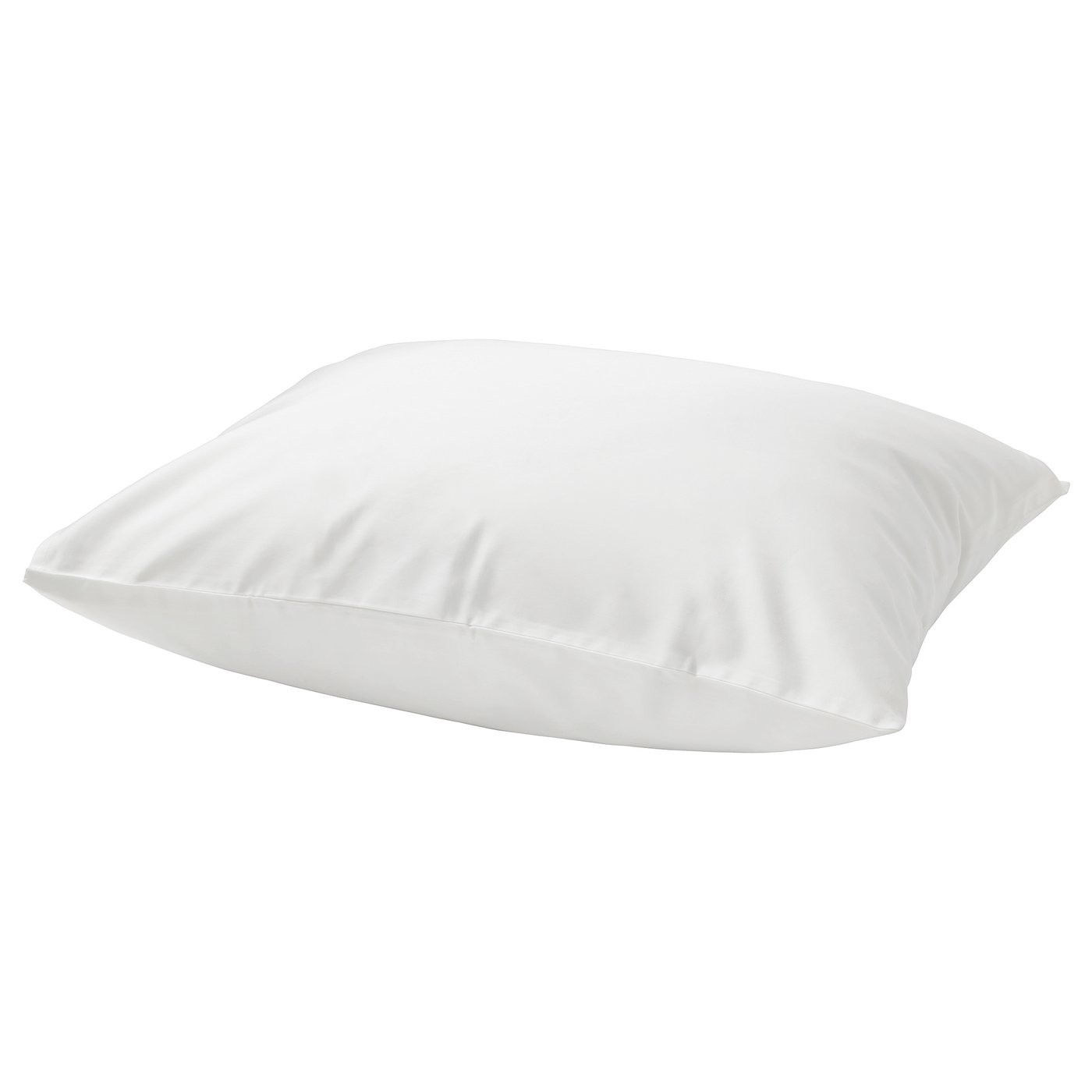 Natjasmin white pillow, silky smooth, sateen-woven, square shape, simple design.