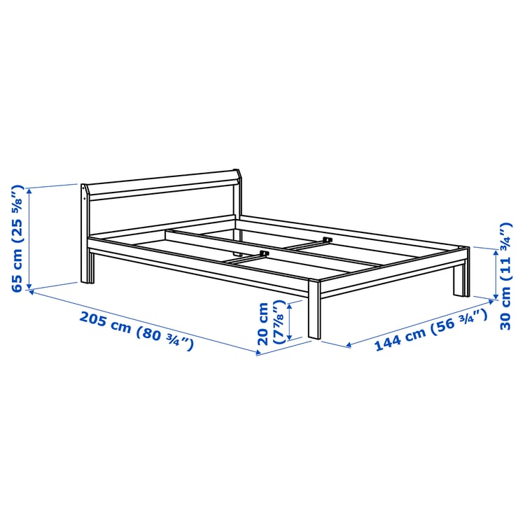 NEIDEN bed frame, pine/Luröy, 140x200 cm IKEA Switzerland