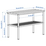 NIPÅSEN Bench with shoe storage, black, 79x35x52 cm