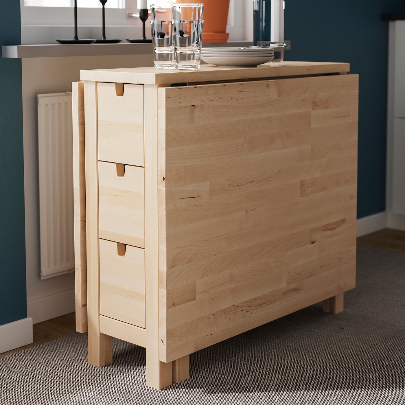 NORDEN gateleg table, birch, 26/89/152x80 cm - IKEA Switzerland