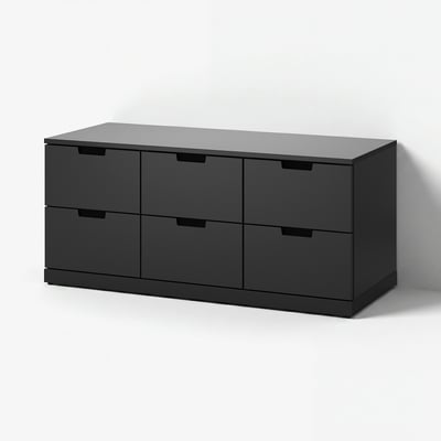 NORDLI Chest of 6 drawers, anthracite, 120x54 cm