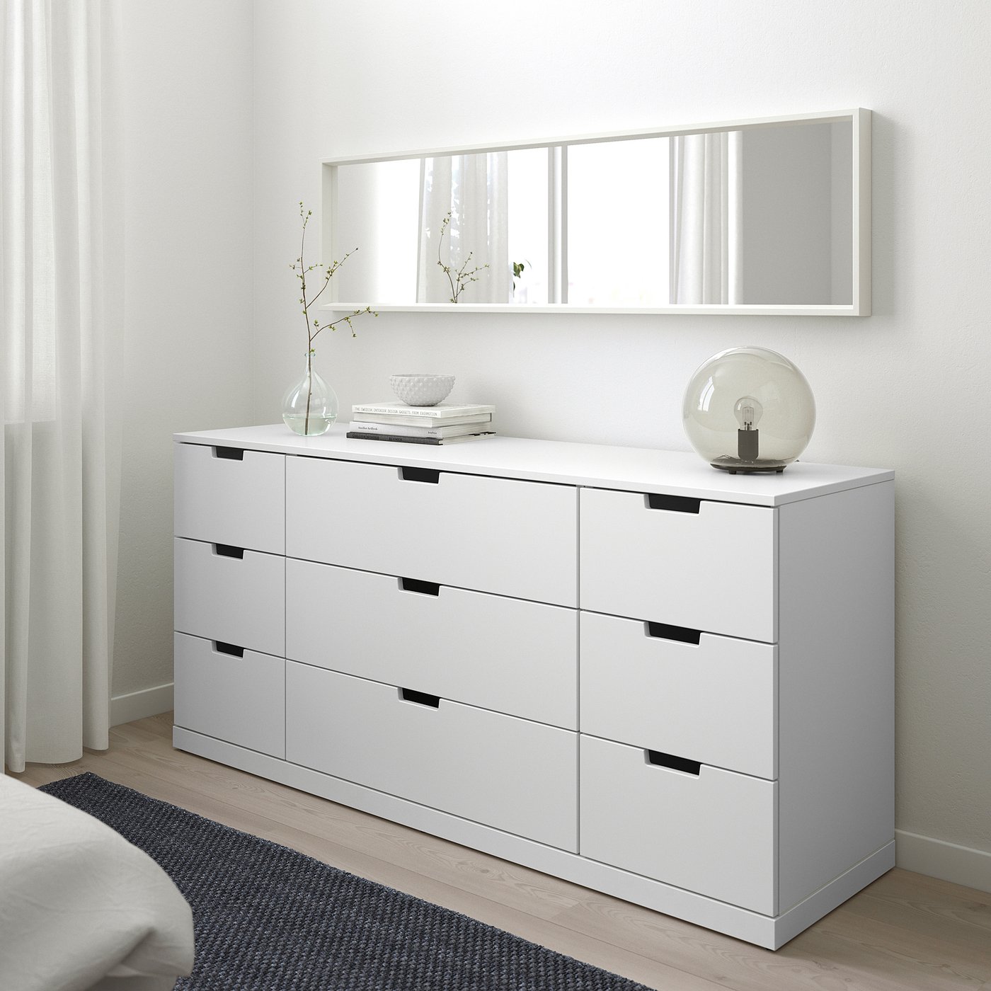 NORDLI chest of 9 drawers, white, 160x76 cm - IKEA Switzerland