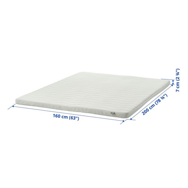 NORRSELE Mattress pad, white, 160x200 cm