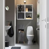 NORSÄLVEN Cabinet, grey, 32x32x94 cm